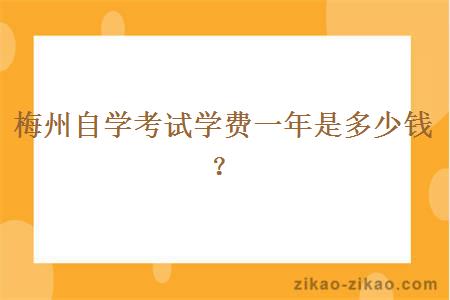 梅州自学考试学费一年是多少钱？