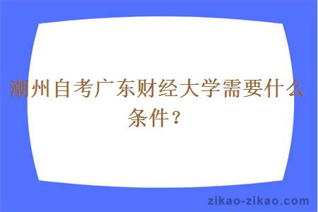 潮州自考广东财经大学需要什么条件？