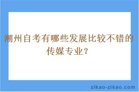 潮州自考有哪些发展比较不错的传媒专业？