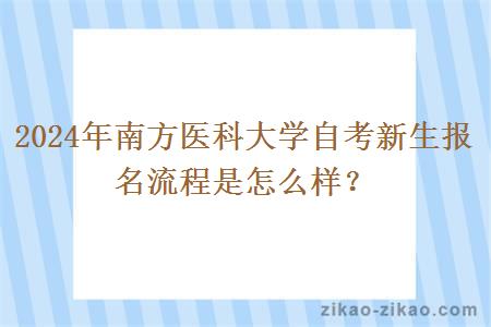 2024年南方医科大学自考新生报名流程是怎么样？