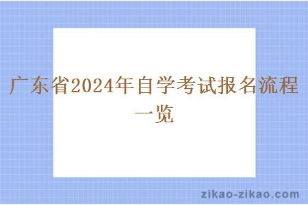 广东省2024年自学考试报名流程一览