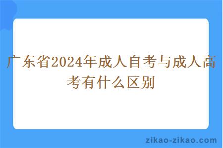 广东省2024年成人自考与成人高考有什么区别