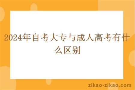 2024年自考大专与成人高考有什么区别