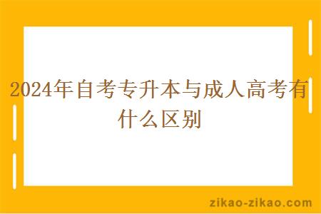 2024年自考专升本与成人高考有什么区别