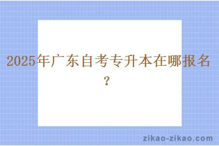 2025年广东自考专升本在哪报名？