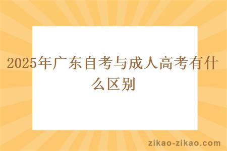 2025年广东自考与成人高考有什么区别