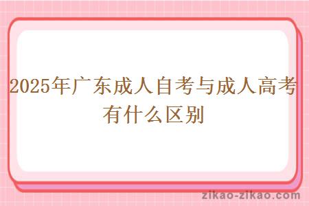 2025年广东成人自考与成人高考有什么区别