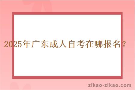 2025年广东成人自考在哪报名？